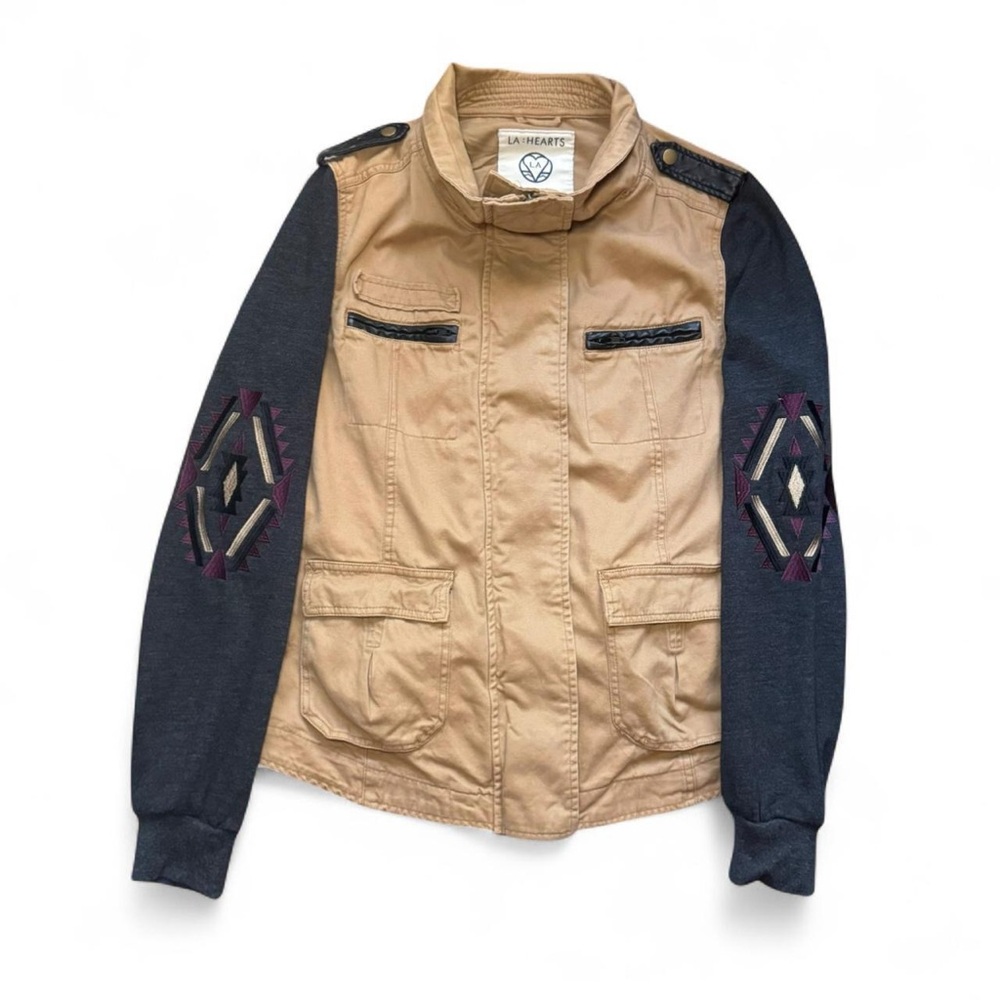 LA Hearts by PACSUN VTG 2010s Aztec Tribal Design Camel Utility JackeT — LARGE